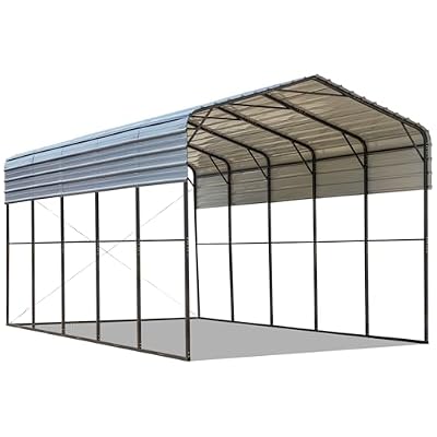 MELLCOM 14x25 FT RV Metal Carport, Heavy Duty Carport Canopy with Galvanized Metal Roof and Frame for RV, 2 Car, Boat and Tractors