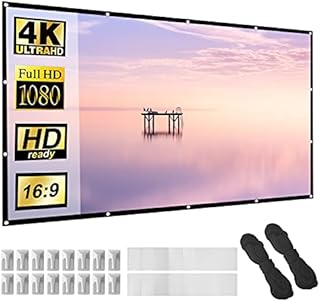 Projector Screen, 120 inch Portable Foldable Projection Screen 16:9 HD 4K Indoor Outdoor Projector Movies Screen with Carrying Bag for Home Theater Camping and Recreational Events