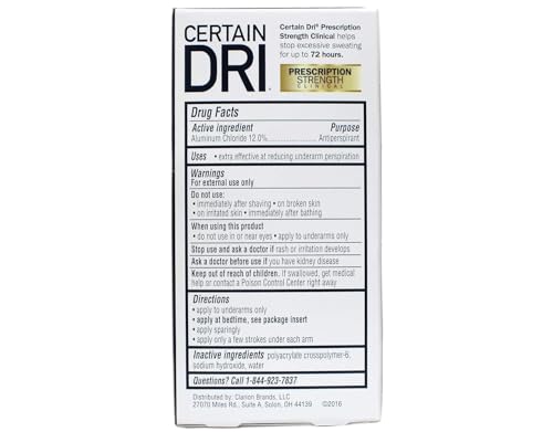 Certain Dri Roll-On antitranspirante para transpiração excessiva - 34 g - 2 unidades