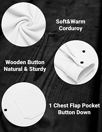 Coofandy Men's Corduroy Shacket Casual Button Up Work Shirts Lightweight Jacket Beige #TOP3