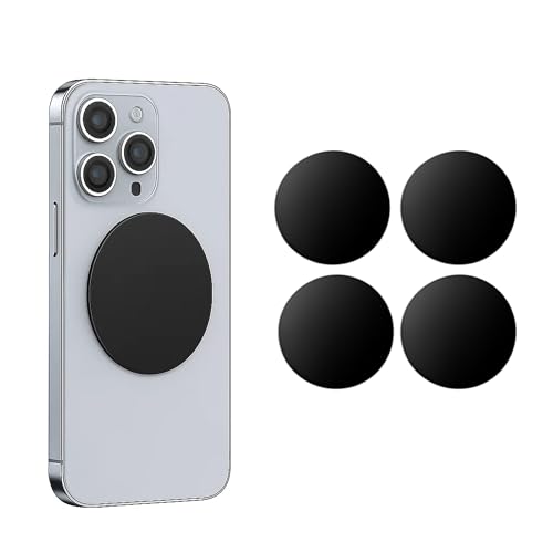 sphires 4 Pack Metal Plate for Magnetic Phone Car Mount 4 X Round Metal Plate for Car Magnetic Phone Holder
