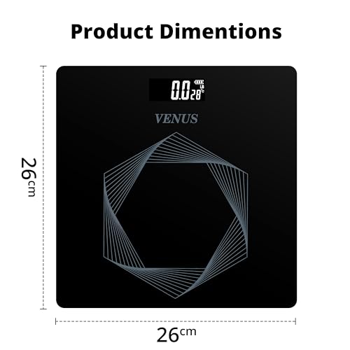 Image of Venus (Made in India) Electronic Digital Personal Bathroom Weight Machine for Body Weight upto 180 kg Weighing Scale with 24 Months Warranty, Grey