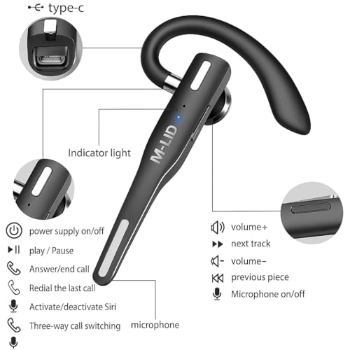 Auricular Bluetooth 5.3 Mono con Micrófono ENC e IPX7 miniatura 6