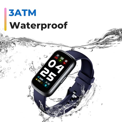 Image of Fitness Tracker Smart Watch,1.47 inch Full Touch Health Tracker with 24 /7 Heart Rate & Blood Oxygen Monitor,Sleep Tracker,3ATM Waterproof Step Tracker Activity Tracker for Women Men,Midnight Blue