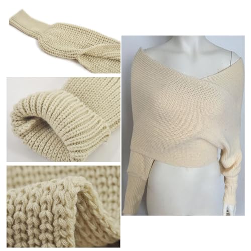 XIRUJNFD Knitted Sweater Scarf with Sleeves for Women2