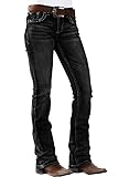 PEIHOT Bootcut Jeans for Women 90s Mid Rise Western Jeans Tummy Control Straight Leg Black Jeans Pantalones De Mujer Boot Cut Denim Pants