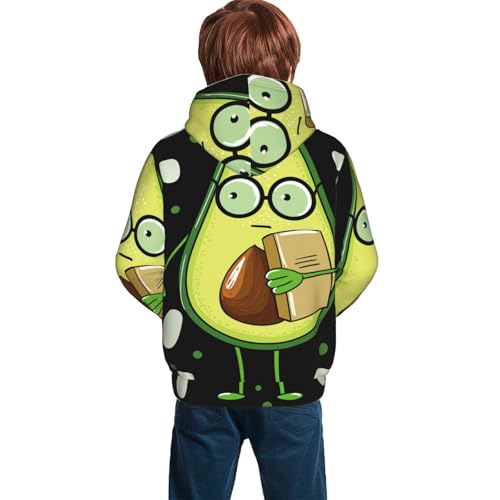 Avocado with Glasses Kid Hoodies Boys Sweatshirts Girls Pullover with Pocket4
