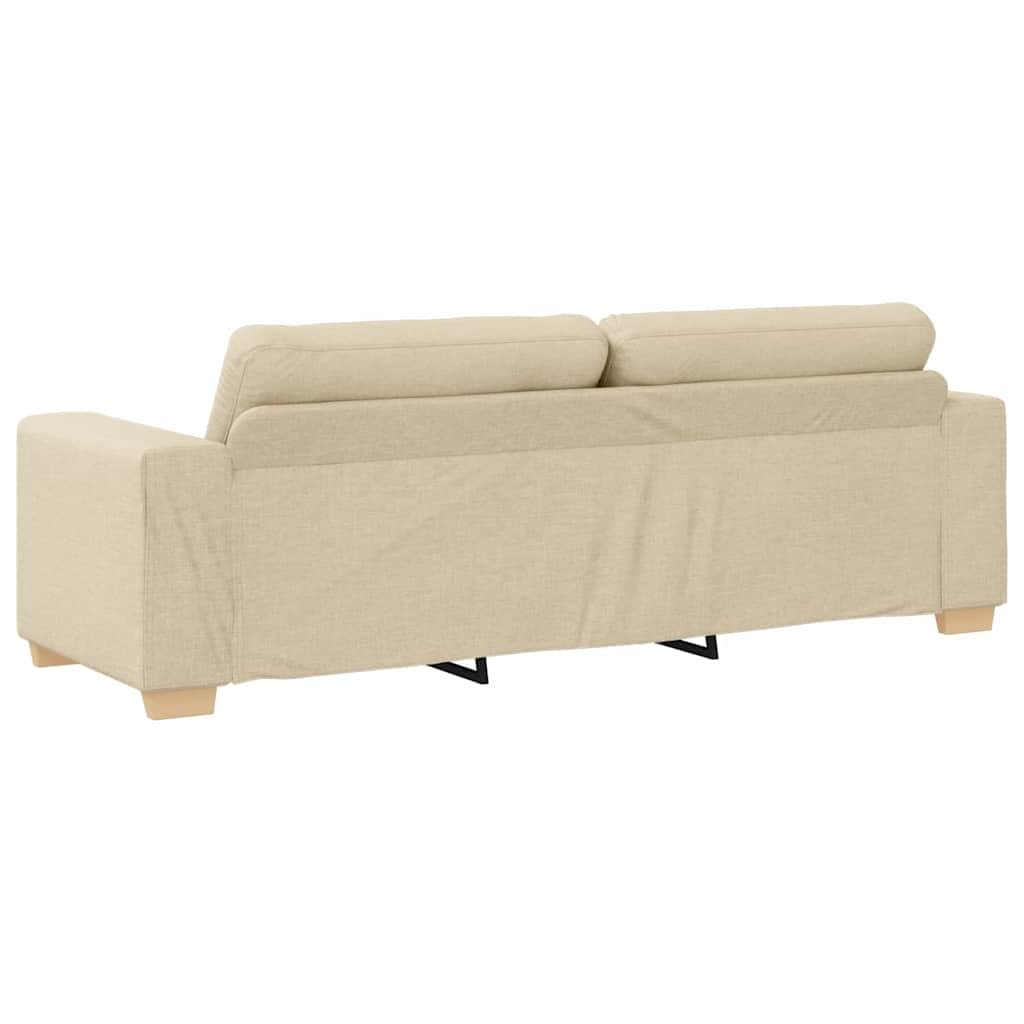 vidaXL Divano in Tessuto Panna, Comodo 3 posti, copriletti Intelligenti sfoderabili, Design Moderno, Perfetto per Incontri Informali, Lavabile, Comodo, mobili Trendy, Elegante e Durevole