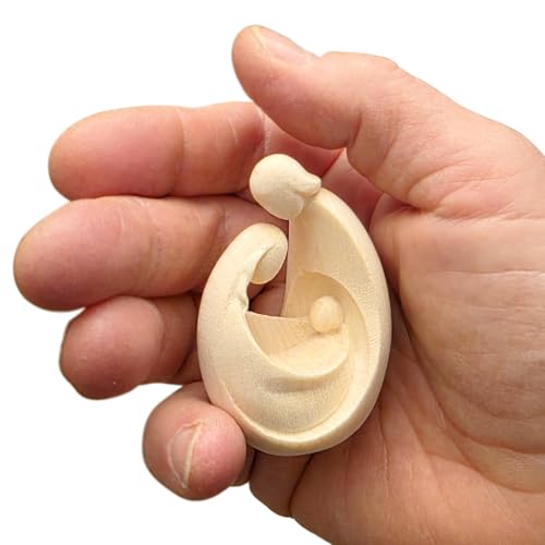 Herzmensch Kleine mini Weihnachtskrippe 6 cm massiv Ahorn kleines...