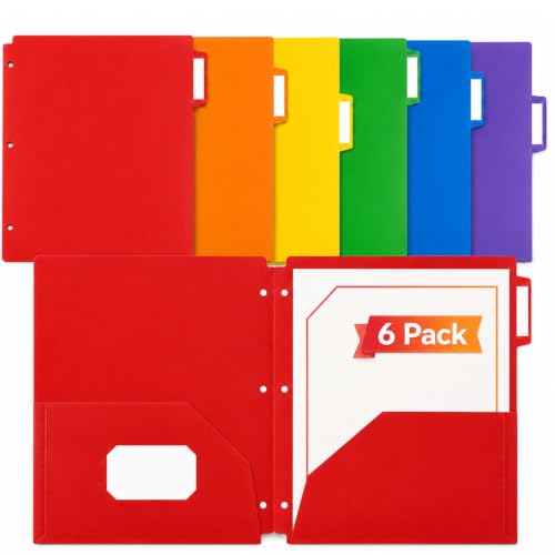 SortRax Classeurs plastique avec pochettes, 3 trous, 3 positions d'onglets, vibrant