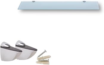 Euro Tables Glass Wall Shelf with 6 mm Tempered Safety Glass Perfect as Bathroom Shelves / Glass Shelf for Bathroom Various Sizes