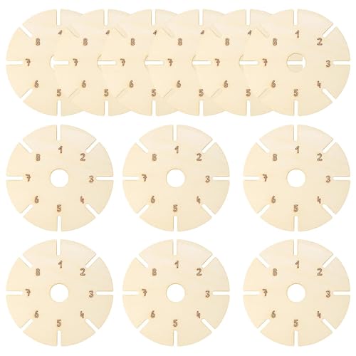 BbiuRer Knüpfstern, 12 Stück Kumihimo Flechtscheibe aus Holz, Knüpfstern für Armbänder Knüpfen, DIY Armband Knüpfen Set für Kreative, Handmade Enthusiasten