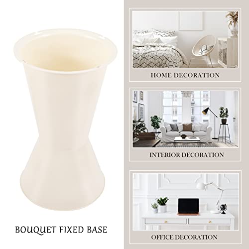 Gadpiparty 10 Pcs Plastic Flower Vase Wide Mouth Floral Vase Wedding Bouquet Arrangement Stand Holder For Home Decor Centerpieces White #TOP2