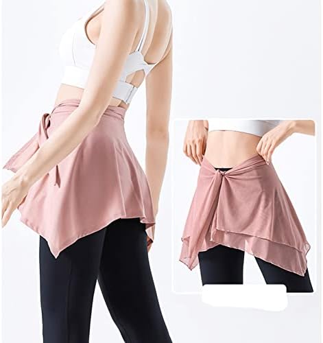 Skorts Tennis Skirt, Sports Skirtes Cover Polyester Fiber Soft One Piece Absorbent Yoga Tie Up Skirt for Fitness Tennis Pink