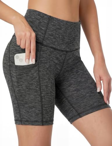 Heathyoga Biker Shorts Women Tummy Control Yoga Workout Shorts with Pockets