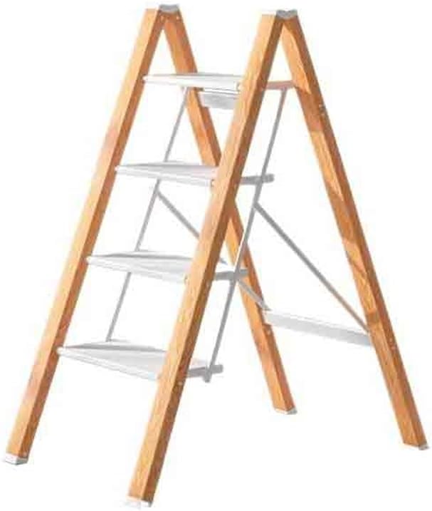 Household Stepladders 3-step/4-step Folding Ladder Portable with Anti Slip Pad Aluminum Alloy Step Ladder, Easy to Store, Maximum Load Capacity 150KG, White Folding Stepladder(Small)