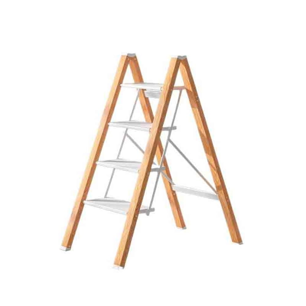 step ladder 3-step/4-step Folding Ladder Portable with Anti Slip Pad Aluminum Alloy Step, Easy to Store, Maximum Load Capacity 150KG, White garage step ladder(Medium)