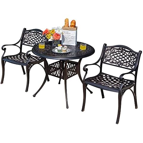 Tangkula 3-Piece Cast Aluminum Bistro Set Cover