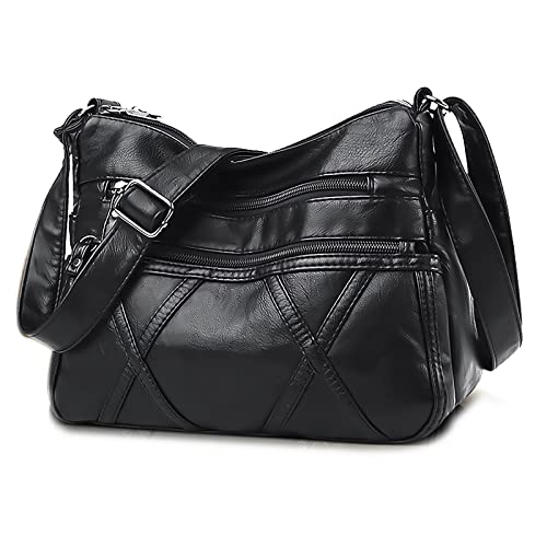 Gladdon Handbags for Women Multi Pockets Casual Cross-body Bags Waterproof Purse and Shoulder Bags Slightly Messenger Bags for Daily Use, Black