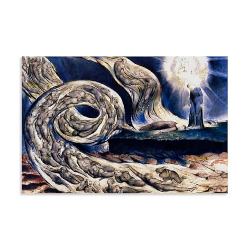 Affiche d'art William Blake - Toile Romantisme La Tourmente des Amants 50x75 cm