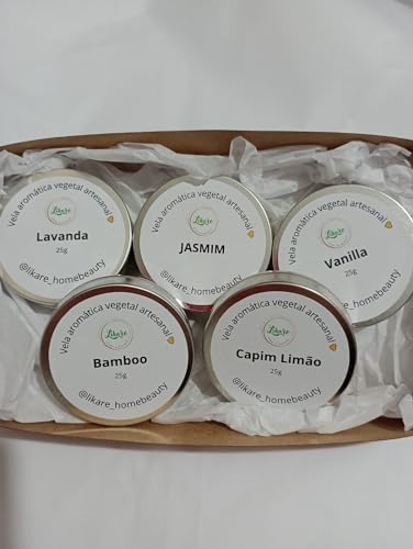 Kit 5 Mini Vela Aromática Perfumada Pocket 25g cada Likare