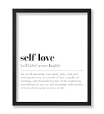 Poster Master Definition of Self Love Print - Typography Poster - Dictionary Art - Minimal Gift for Men & Women - Motivational Decor for Bedroom, Living Room or Dorm - 8x10 UNFRAMED Wall Art
