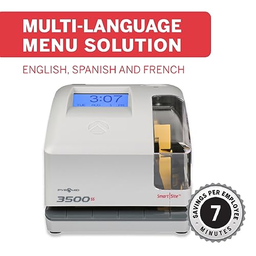 Pyramid Time Systems - 3500SS Employee Automatic Time Clock Bundle for Payroll Tracking and Attendance Management, Punch Clock with SmartSite Alignment, 25 Time Cards, 1 Ribbon and 2 Security Keys by Pyramid Time Systems - Image 2