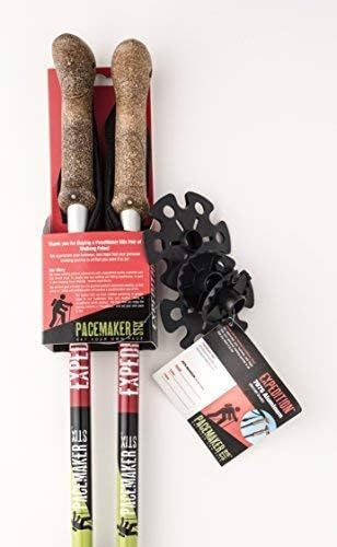 Pacemaker Stix Expedition Trekking Poles Pair for Walking, Hiking, Travel, & Climbing. Ultralight Aluminum Adjustable Height & Collapsible Folding Telescoping Sticks with Anti-Shock Cork Grips Handle