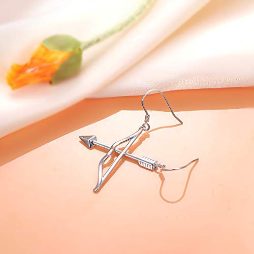 S925 Sterling Silver Bow Arrow Dangle Drop Mismatched Asymmetry Earrings For Women Girl #TOP2