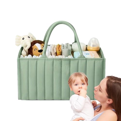 Veasbuu Diaper Caddy Organizer, Felt Baby Caddy, 14,17 x 5,51 x 14,17 pulgadas, cestas plegables portátiles con asa, cesta de almacenamiento para cama, baño y uso de escritorio