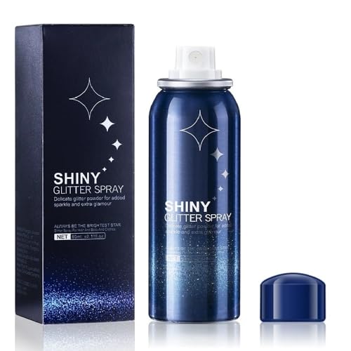 Body Glitter Spray, Perfect Body Shiny for Music Festival Rave Stage Makeup Hair and Face Shimmer Glitter Spray. 2.11 Oz