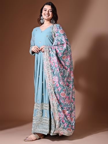 Image of Fashion Basket Georgette Embroidered Anarkali Dress for Women
