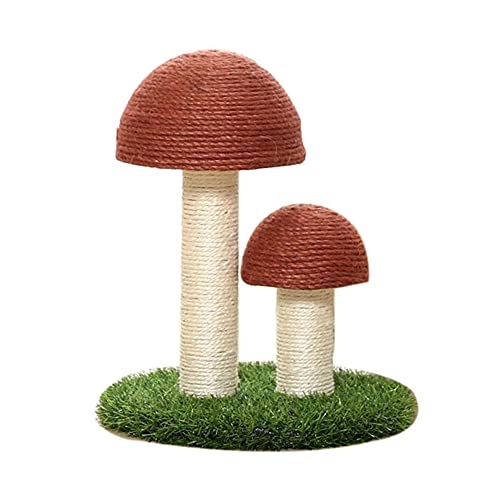 chengcheng 猫 爪研ぎ キノコ 爪とぎポール 麻 爪研ぎタワー キャットタワー きのこ つめとぎ 人気 爪とぎ かわいい 爪研ぎタワー キノコ形 家具破壊防止/運動不足改善/ストレス解消 猫用おもちゃ (ブラウン)