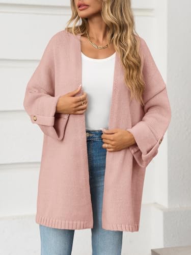 Image of Saodimallsu Womens Oversized Long Cardigan Sweaters Casual Open Front Chunky Knit Slouchy Fall Trendy Sweater Coats