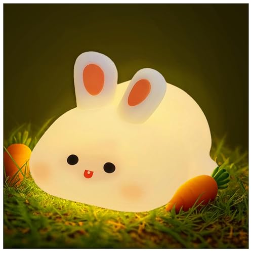 Lámpara de Mesa Silicona Conejo Blanco para Niños