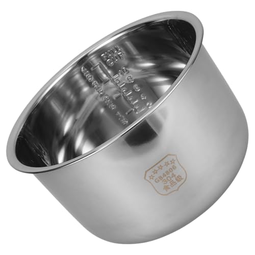 Mikikit Olla Interior de Acero Inoxidable Escala Recambio para Olla Arrocera Multiusos para Cocinar Arroz Sopa y Pasteles