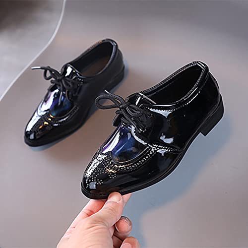 Children Sandals Summer And Autumn Fashion Boys Casual Leather Shoes Solid Color Lace Up Pointed Lace (Blue, 6-7 Years)2
