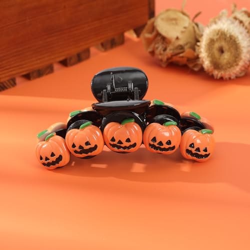 Pinza de cabello calabaza Halloween 5D grande miniatura 3