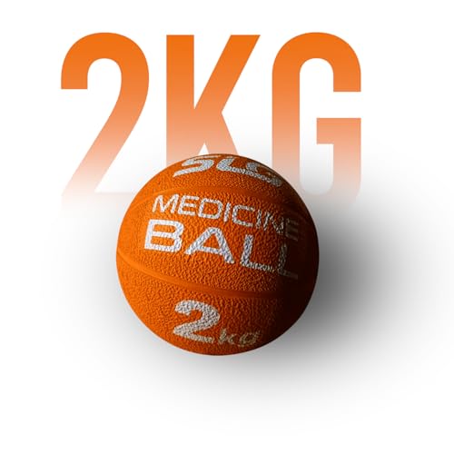 Image of SLG Rubber Medicine /Exercise Ball -Upper & Lower Body Exercises |Fitness Ball for Strength, Balance & Core Workouts| Material:Rubber(Orange, 2 kg)