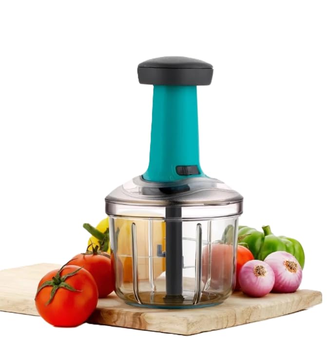push Chopper 700ml, 3 Blade Large Manual Hand-Press Mixer Cutter to Cut Vegetable & Fruits, Onion, Salad, Tomato, Potato Effortless Chopper (700ML)-image-20