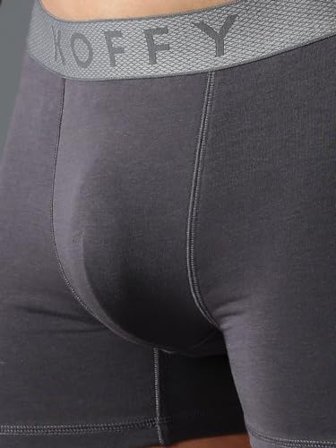 Image of KOFFY Men's Stretchable Cotton Lycra Long Trunk with C-Type Front Open | Wrinkle-Free | Ultra-Soft Elastic