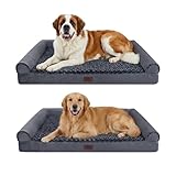 2 Pack Dog Beds for Large Sized Dog 54 inch Extra Large Dog Bed XXL XXXL Orthopedic Dog Bed Washable Rose Velvet Cover Waterproof Lining Composable Human Dog Bed Dark Grey