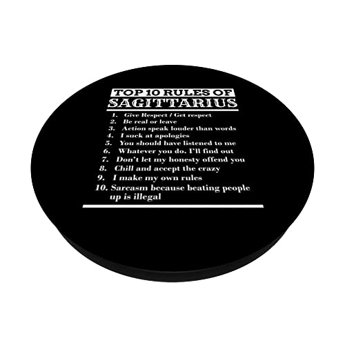 Sagittarius Horoscope Zodiac Astrological Lover Sign Gift PopSockets Swappable PopGrip, Black - Image 2