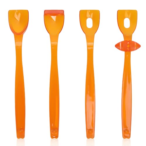 4PCS Tongue Trainer, Plastic Tongue Tip Exerciser Portable Oral Lips Exerciser Plastic Perceiving Recovery Tool for Dysarthria(Orange)
