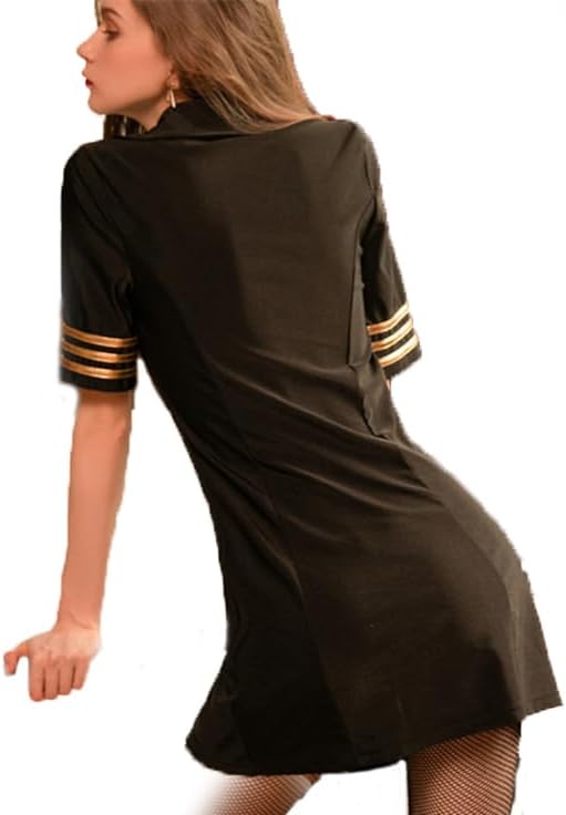 Adult Stewardess Costume Women Flight Attendant Costume with Accessories