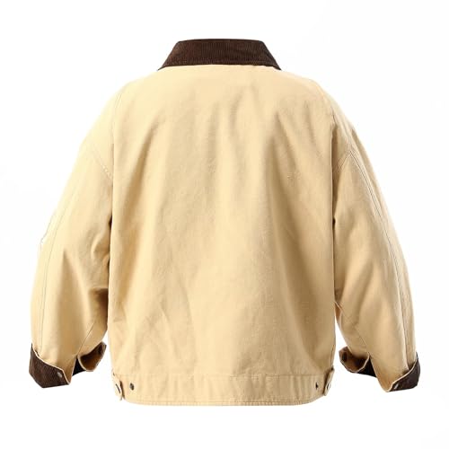 CLOAKA Bomber Jacket for Men Fall Spring Washed Streetwear Oversized Vintage Casual Stylish Cotton Lightweight with Zip Up2