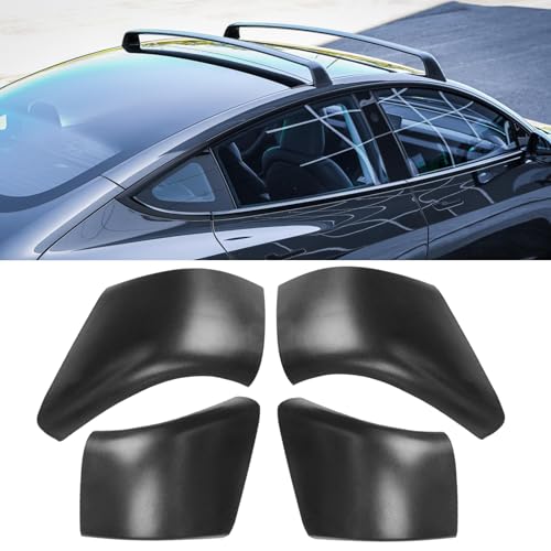 Jaronx Compatible with Tesla Model 3 Roof Rack Cover Rail End Shell 2017-2023, 4PCS Roof Rack Cross Bar Covers for Tesla Model 3, Replace for 1145397-00-A 1145398-00-A 1145399-00-A 1145400-00-A