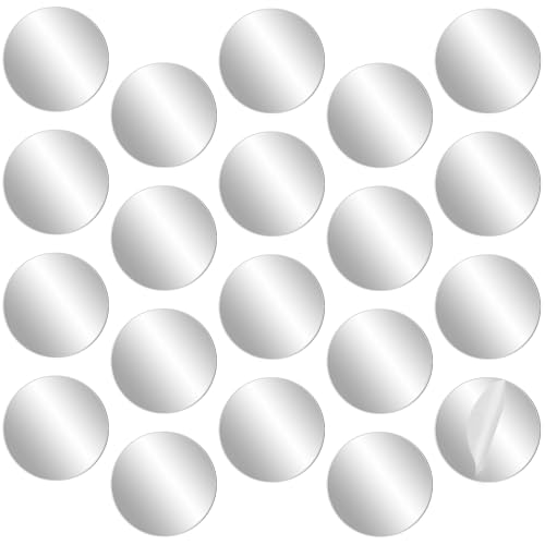 Thinp Lot de 20 petits miroirs ronds de 5 cm - Petits miroirs acryliques à coller - Amovibles - À coller - Pour décoration murale - Salle de bain - Chambre...