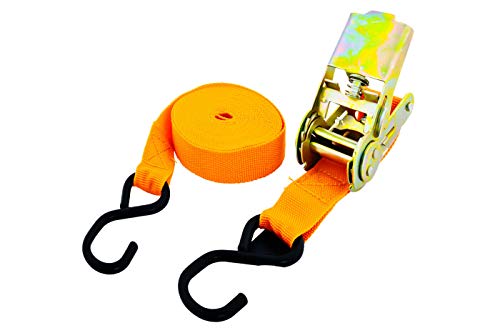 EN-227475 SET 2 Cinghia a cricchetto 4.5 M x25mm fune fermabagagli con gancio di ancoraggi