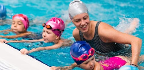 Image of Swimming Cap for Girls and Boys for Swimming Costumes (Free Size, Swimming Cap)